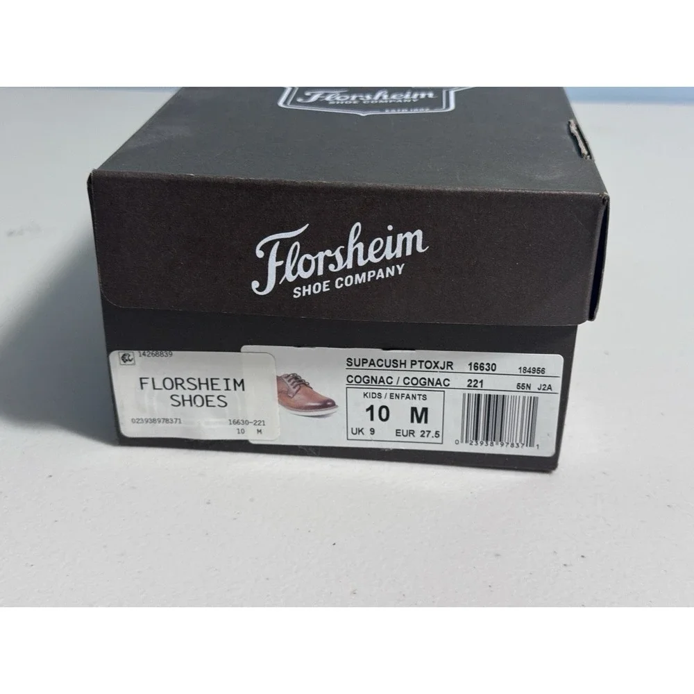 Florsheim Boys Size 10M Shoes Genuine Leather Supacush Formal Oxford 16630-221